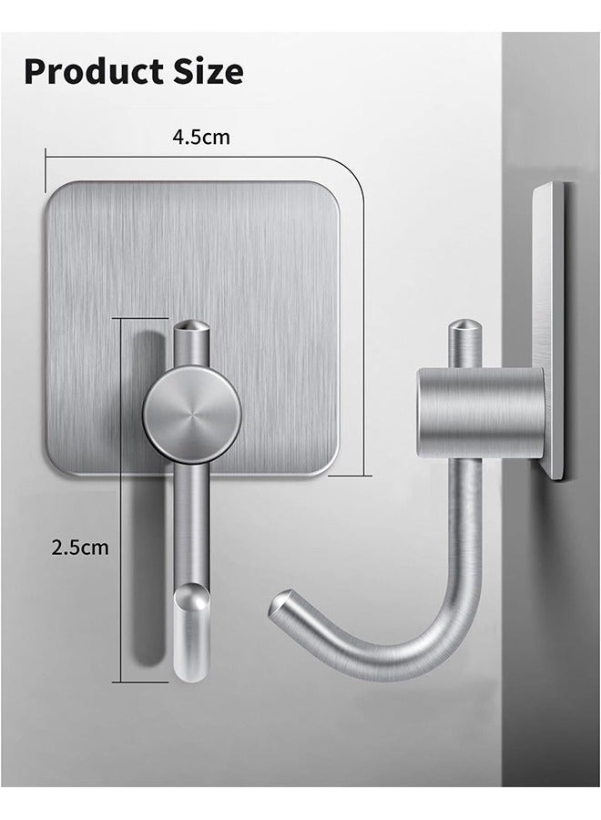 Yoawllty Wall Hook for Wreath Hanging, Waterproof Wall Hanger, Heavy Duty Towel Hook for Hanging Coat, Hat, Key, Clothes, Wall Hook Mount for Kitchen, Bathroom, Office（Silver) - Image 5